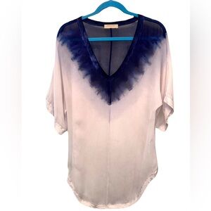 Anthropologie Language Flowy Tie Dye Sheer Beach Cover Up Med